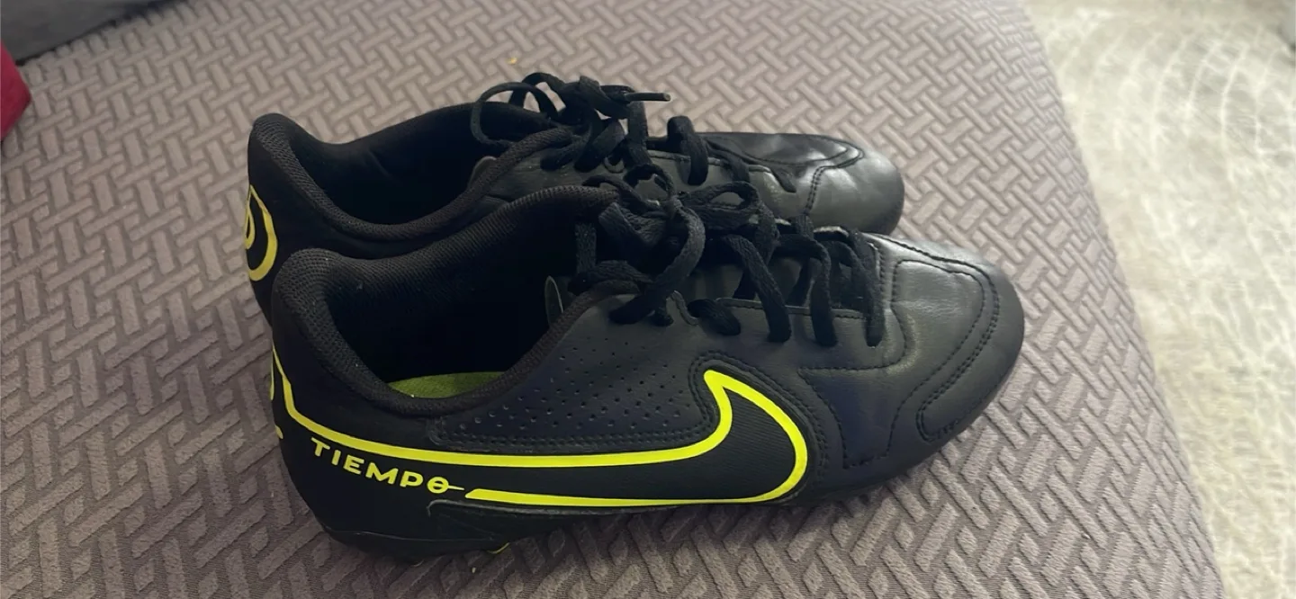 Nike Tiempo Soccer Shoes - Black & Yellow thumbnail
