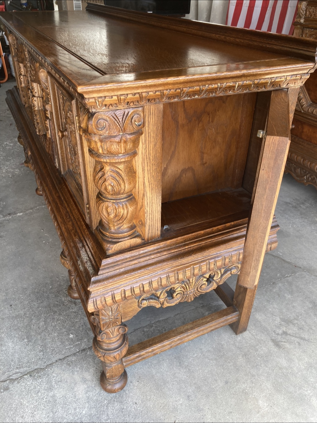 Ornate Carved Wood Chest/Buffet