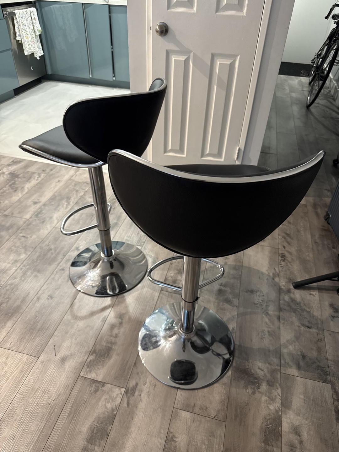 Set of 2 Black Bar Stools - photo 3