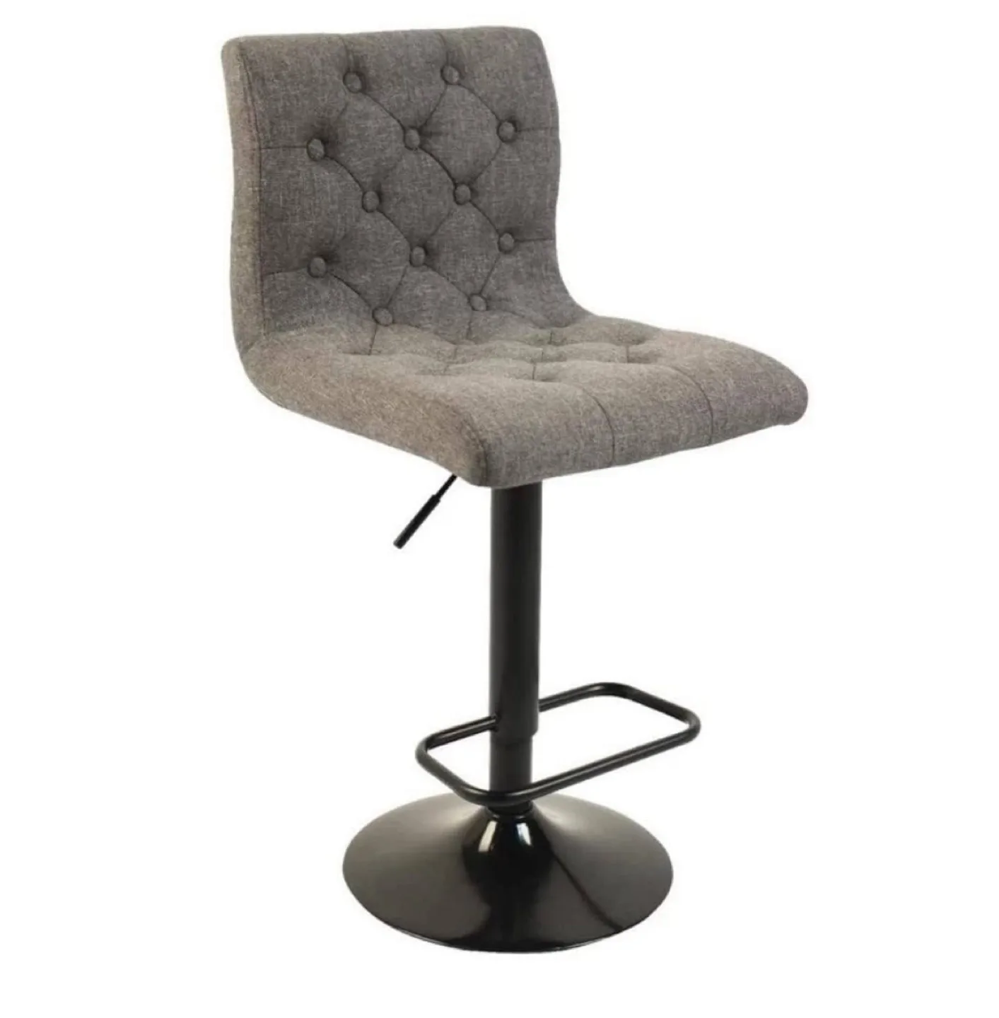 Grey Tufted Swivel Bar Stool thumbnail