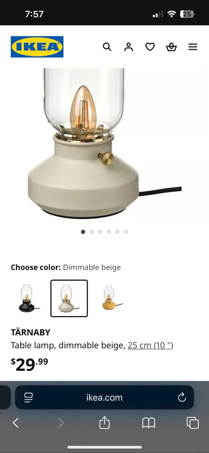 IKEA Tarnaby Dimmable light in beige including lightbulb thumbnail