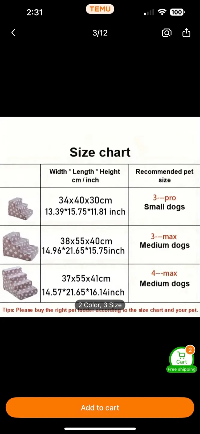 Pet Stairs - 3/4 Steps Dog/Cat Bed Ramp image indicator(5)