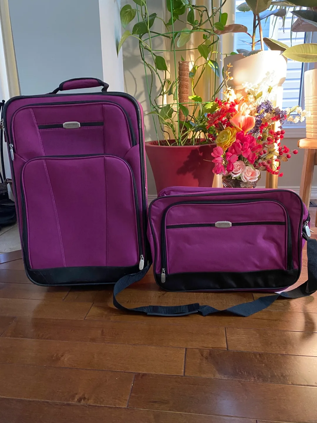 Sonoma Purple Luggage Set - Carry-on & Shoulder Bag thumbnail