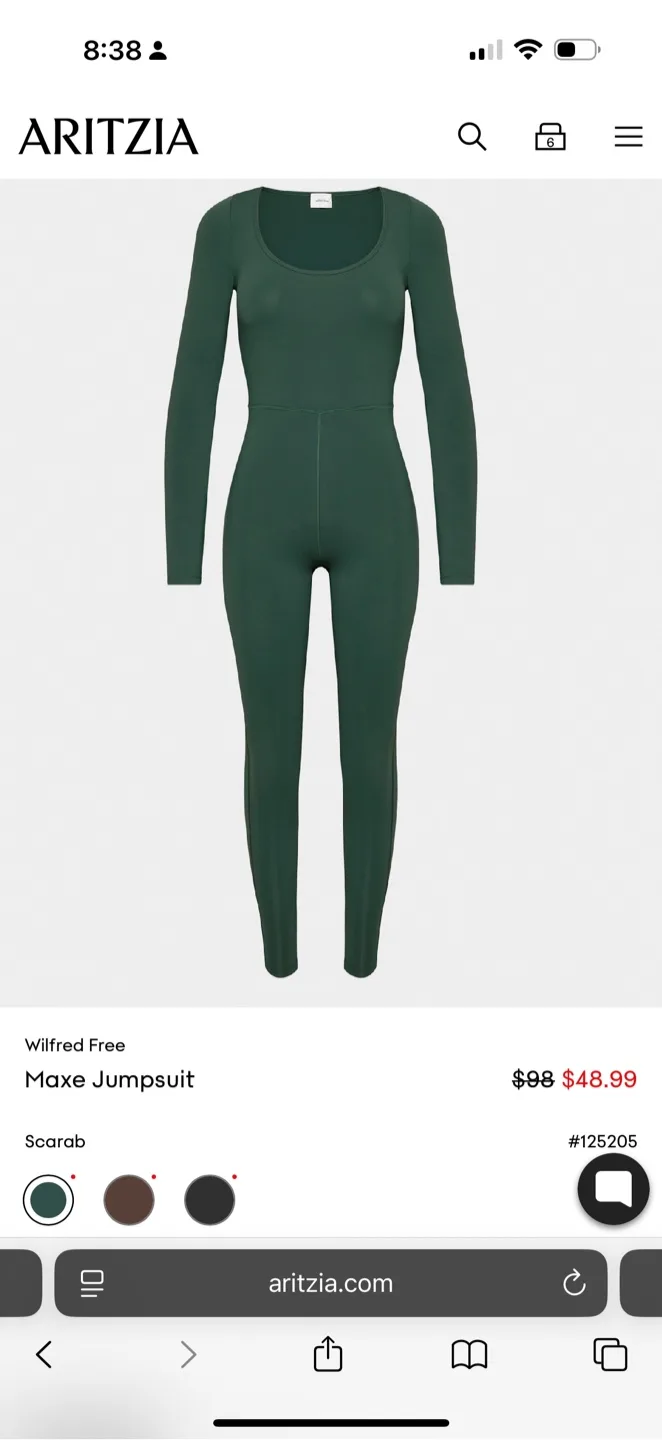 Aritzia Wilfred Free Maxe Jumpsuit - Scarab image indicator(4)