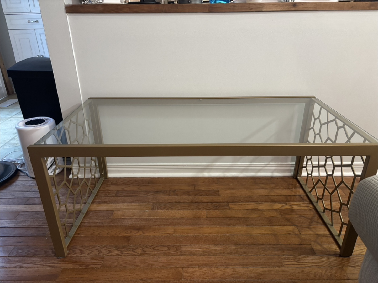 Gold Metal & Glass Coffee/End Table Set - photo 4