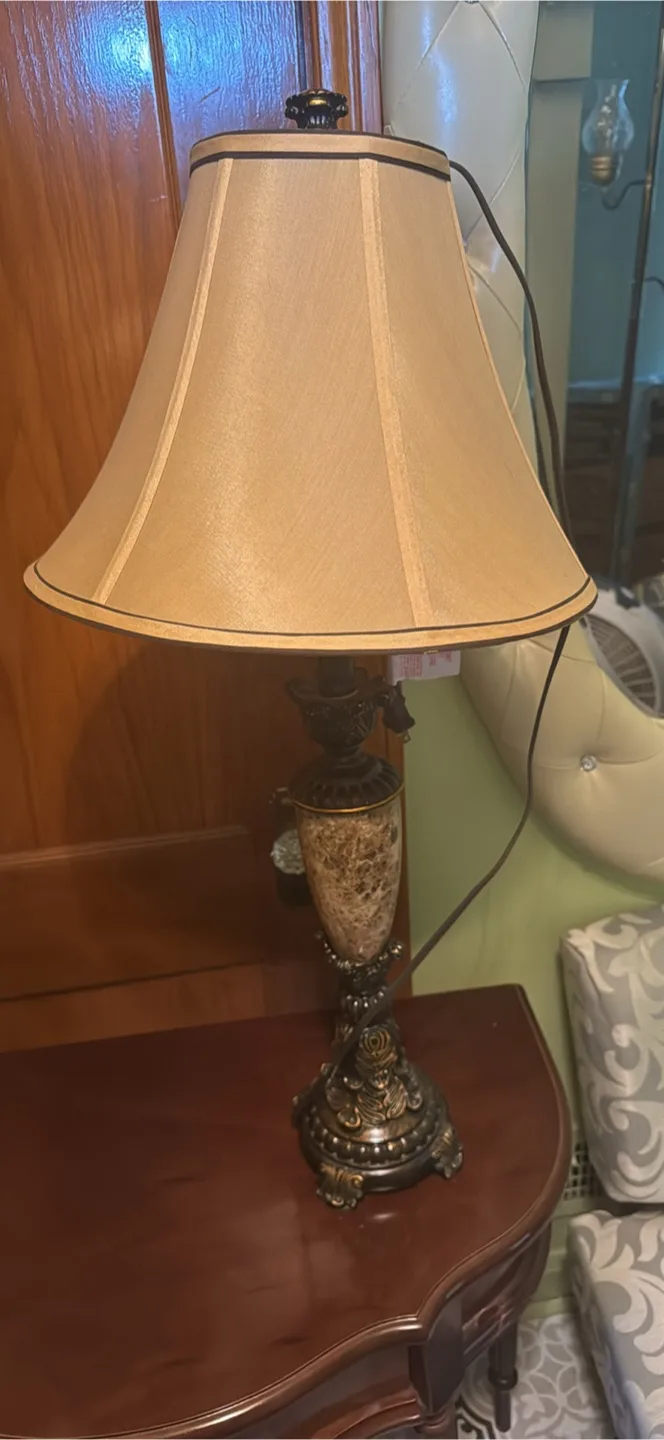 Table Lamp with Beige Shade thumbnail
