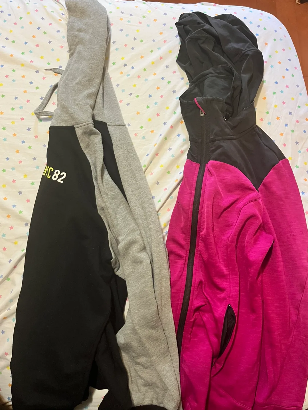Two Hoodies: Pink/Black & Grey/Black thumbnail
