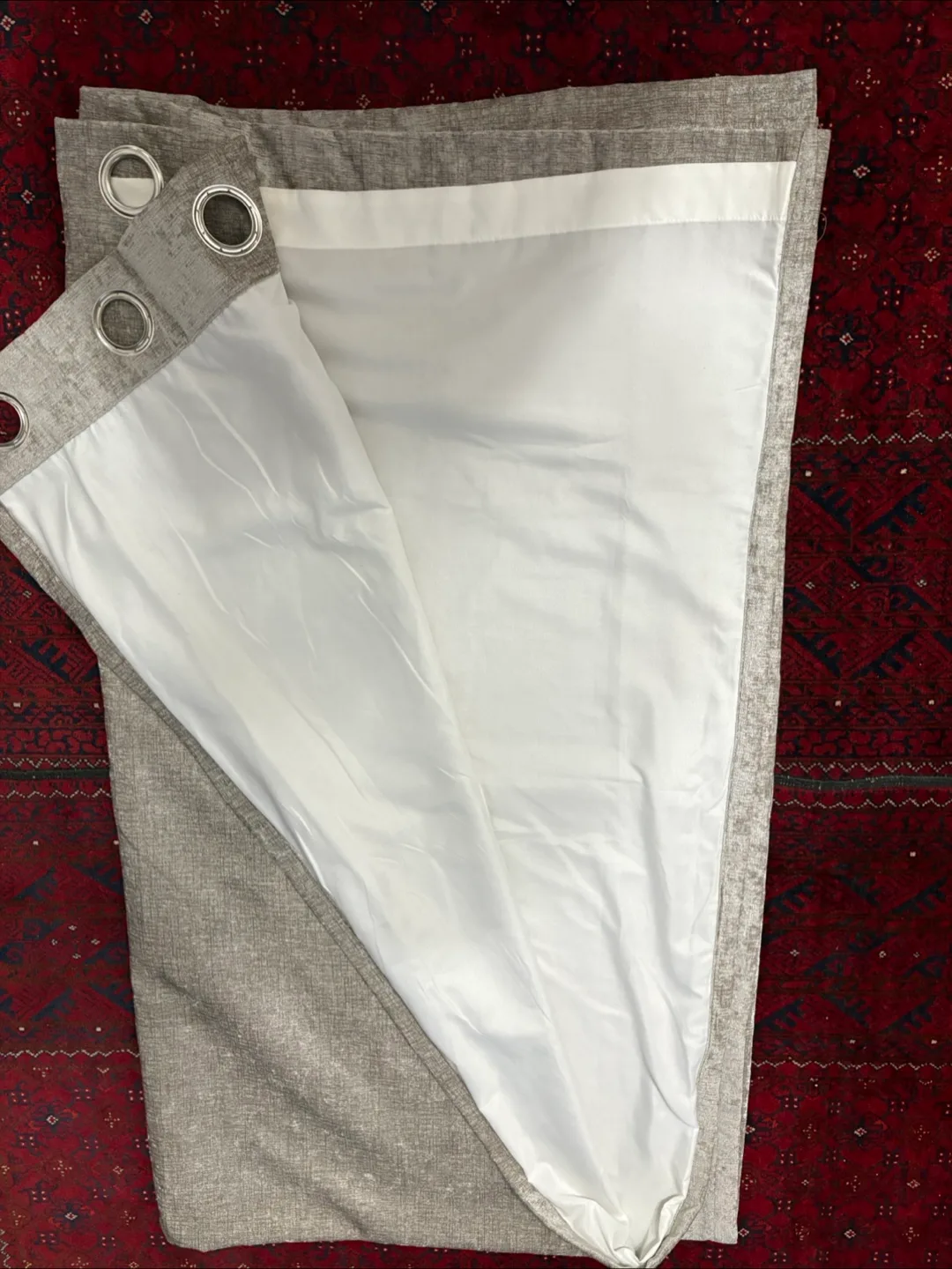 Three pieces Taupe Window Curtains image indicator(3)