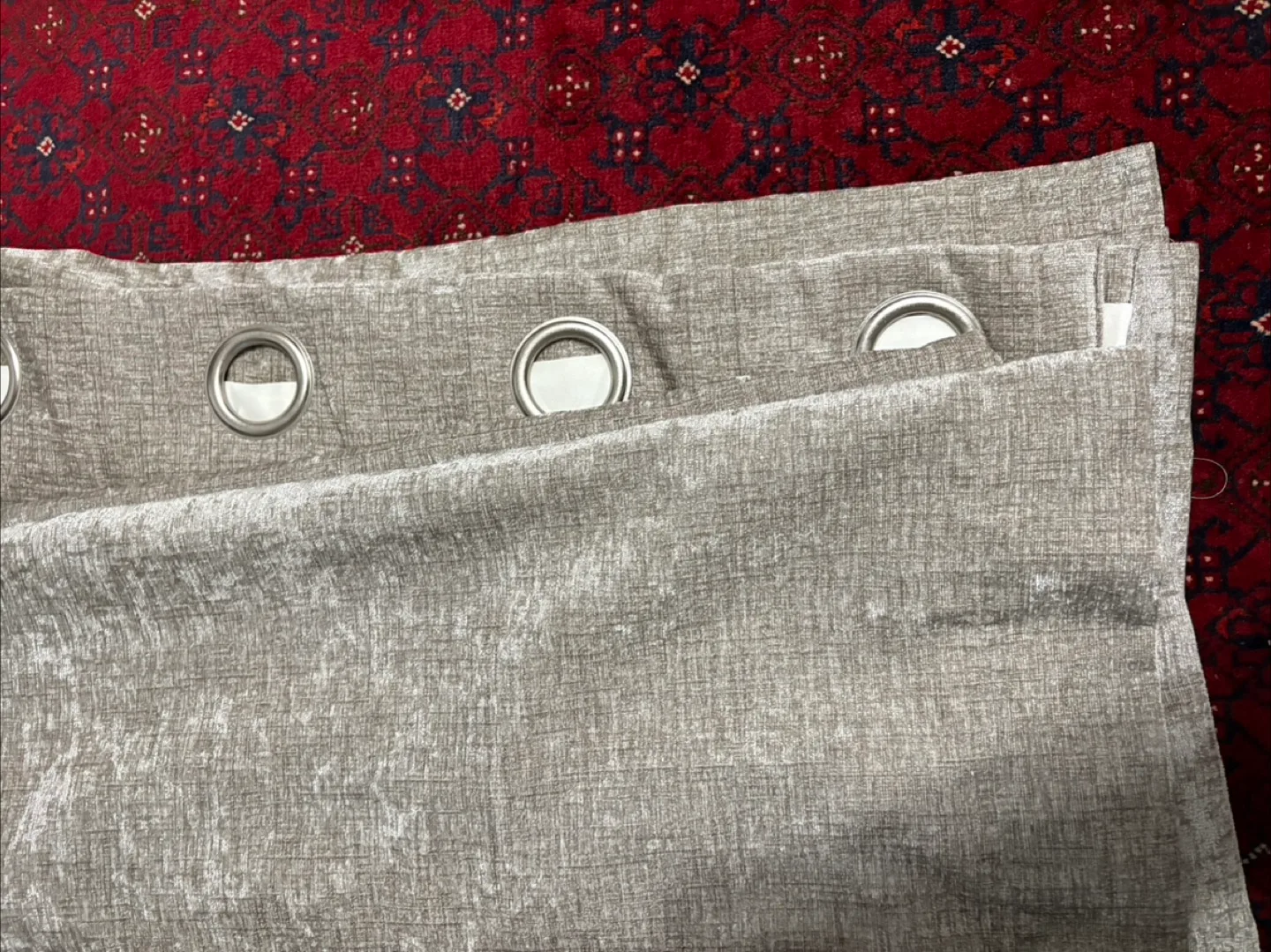 Three pieces Taupe Window Curtains image indicator(5)