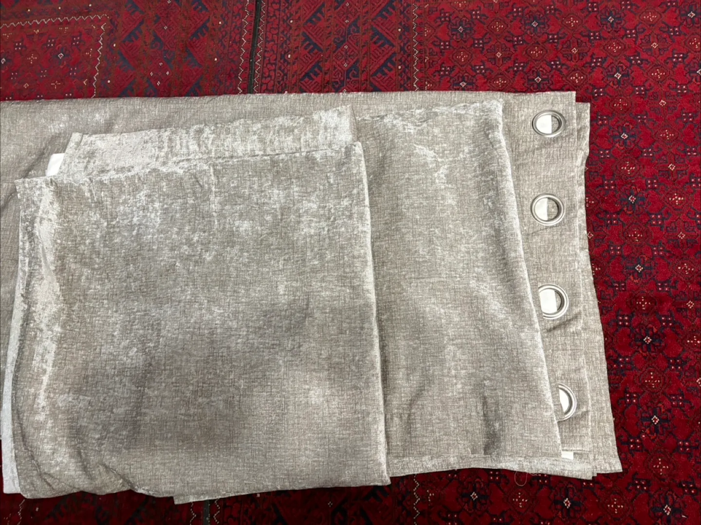 Three pieces Taupe Window Curtains image indicator(4)