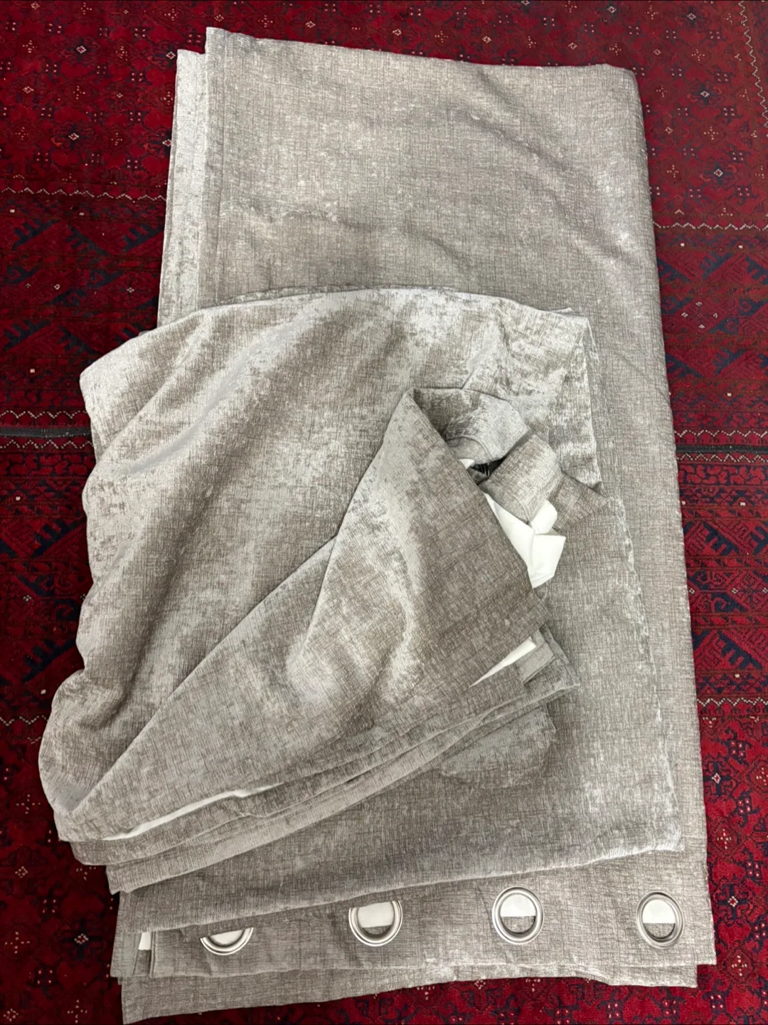 Three pieces Taupe Window Curtains image indicator(8)