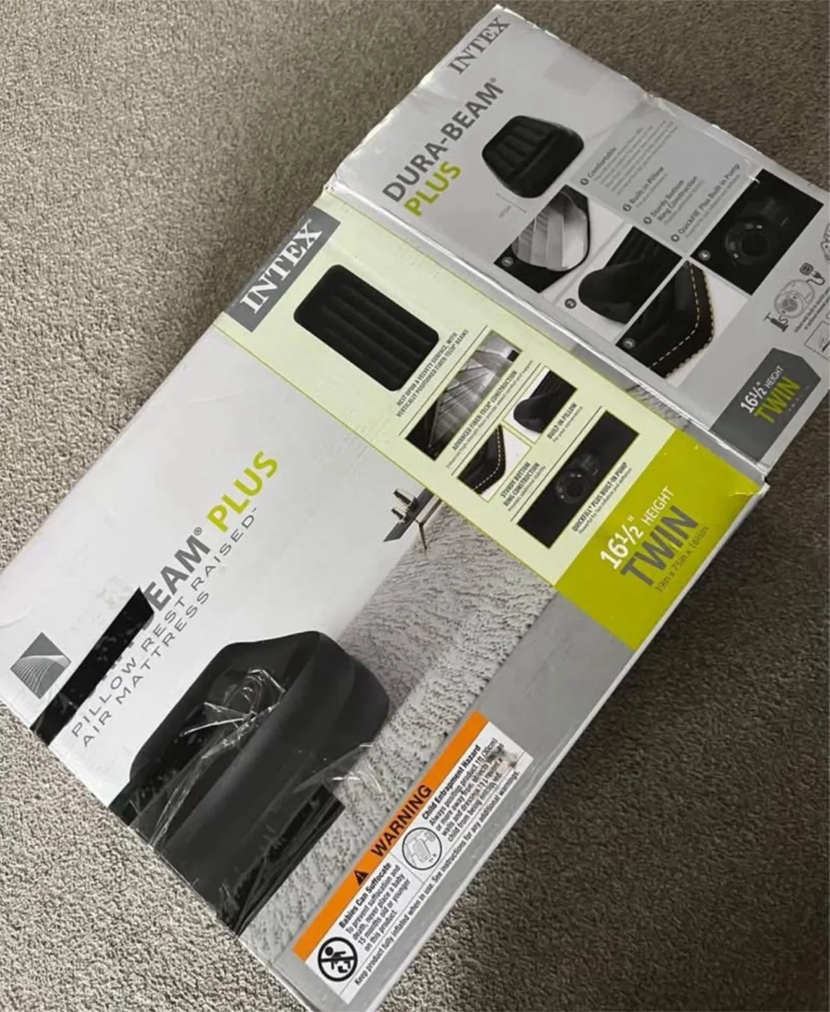 NEW 18” Elevated TWIN Airbed, Built-in Electric Pump & Pillow image indicator(10)