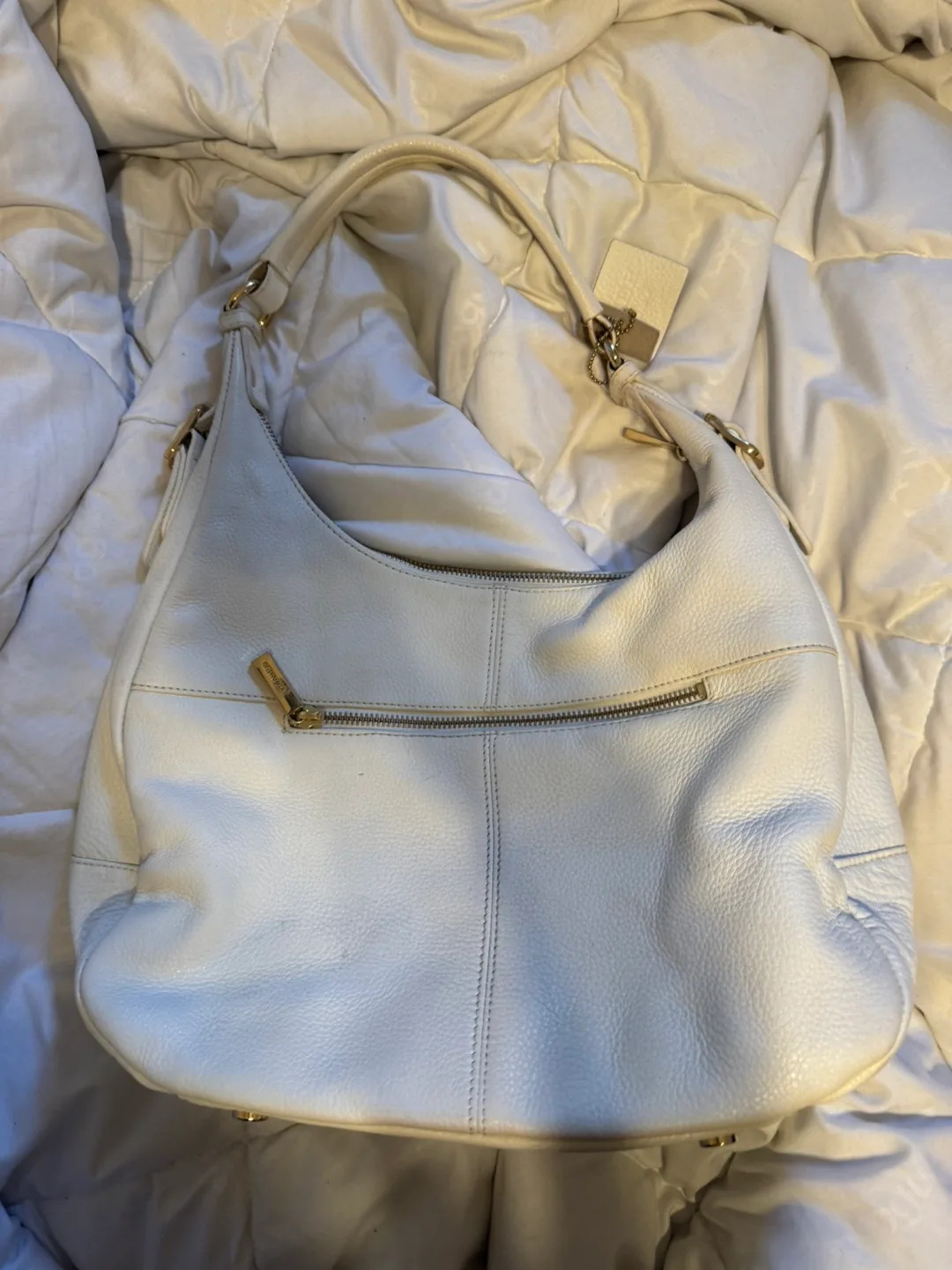 white danier leather hobo bag image indicator(5)