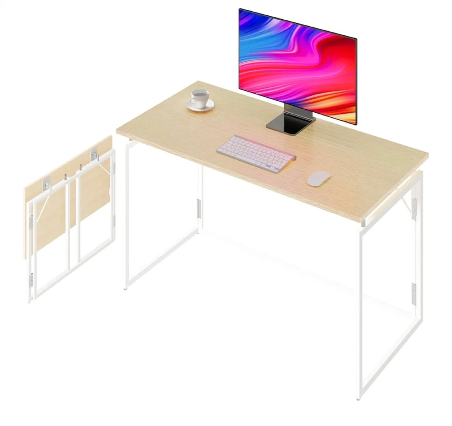 Alawooder Beige Folding Desk - 40 Inch thumbnail