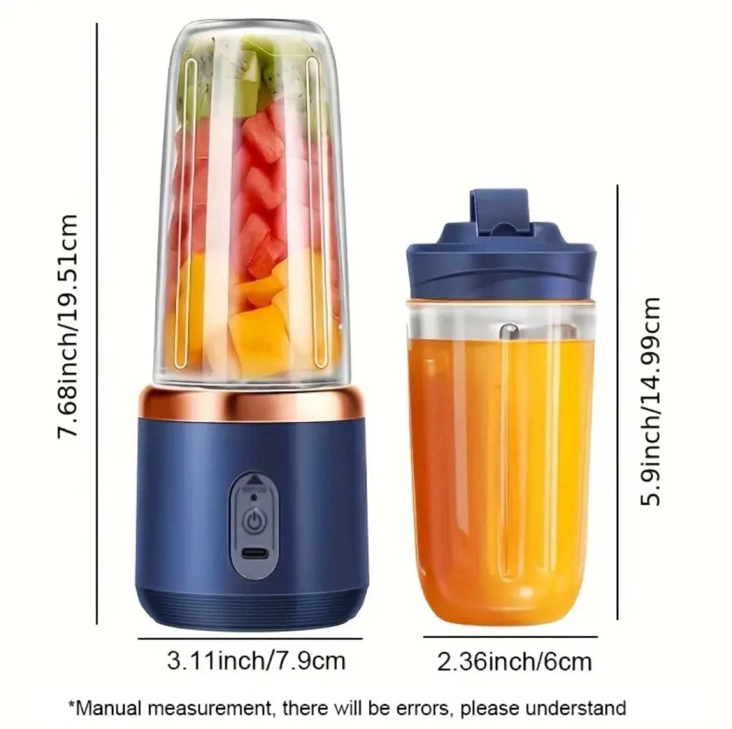 Portable Blender with 2 Cups - Like New! thumbnail