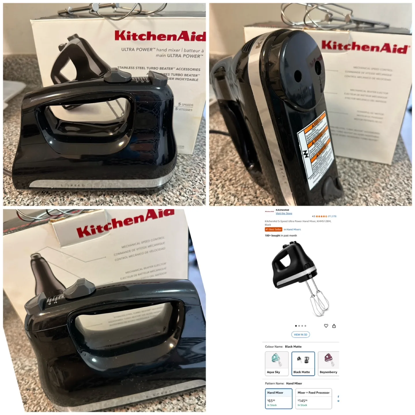 KitchenAid Ultra Power Hand Mixer - Black thumbnail