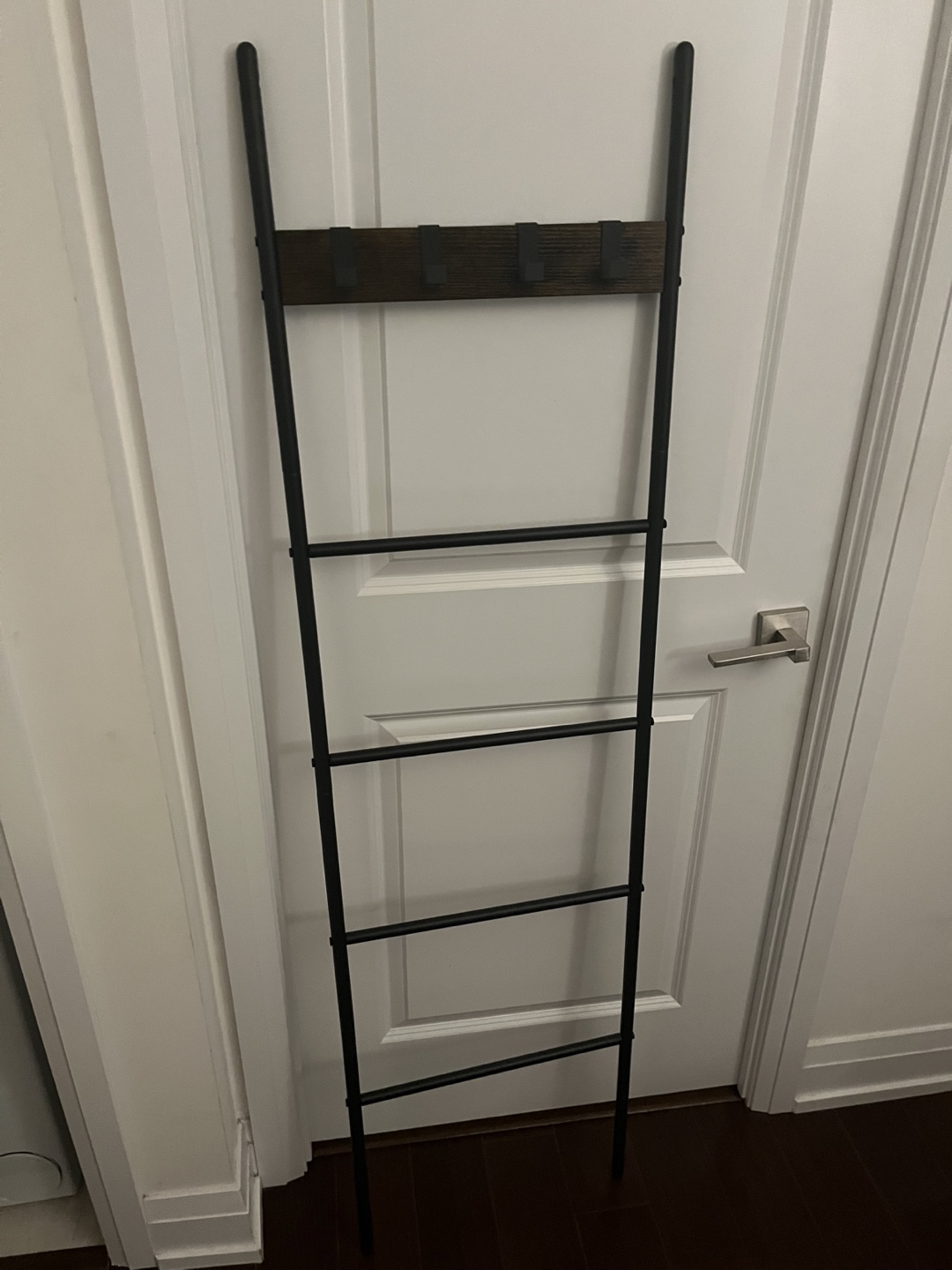Black Metal Ladder with Hooks