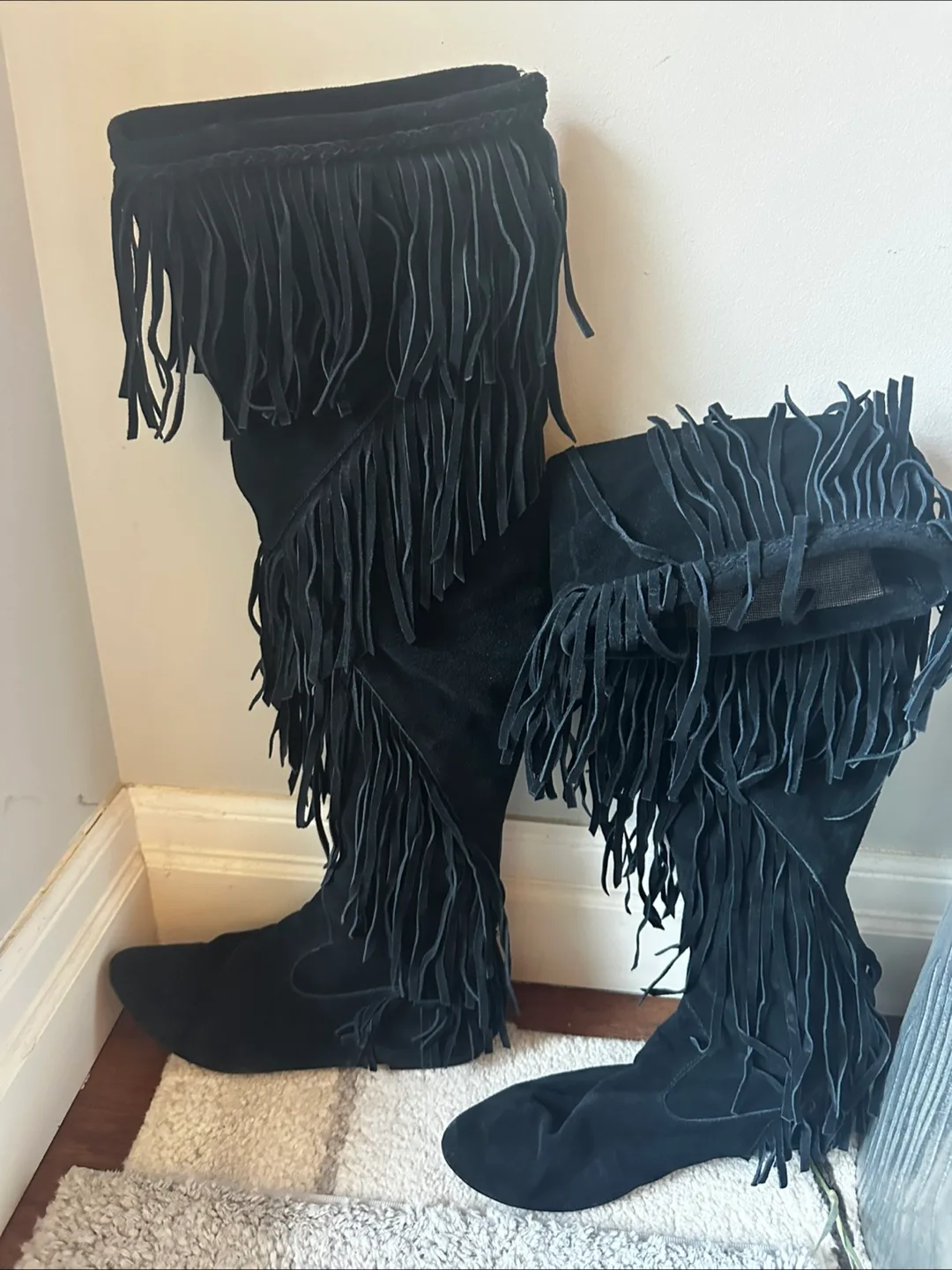 Sam Edelman Fringe thigh high boots thumbnail