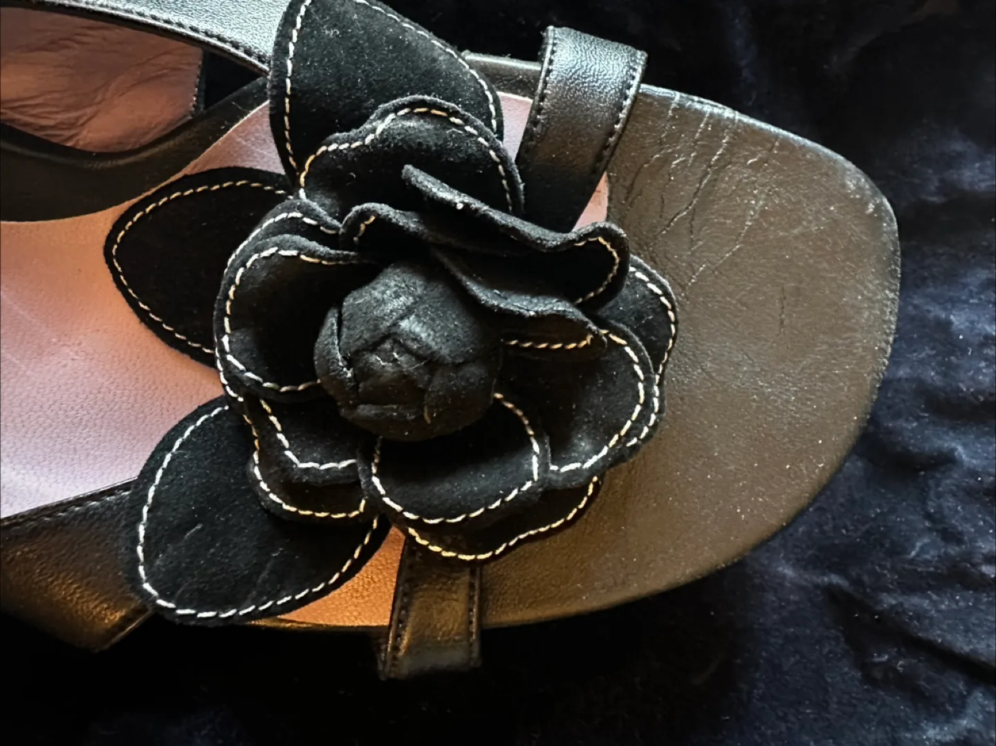 Taryn Rose black leather slides image indicator(3)
