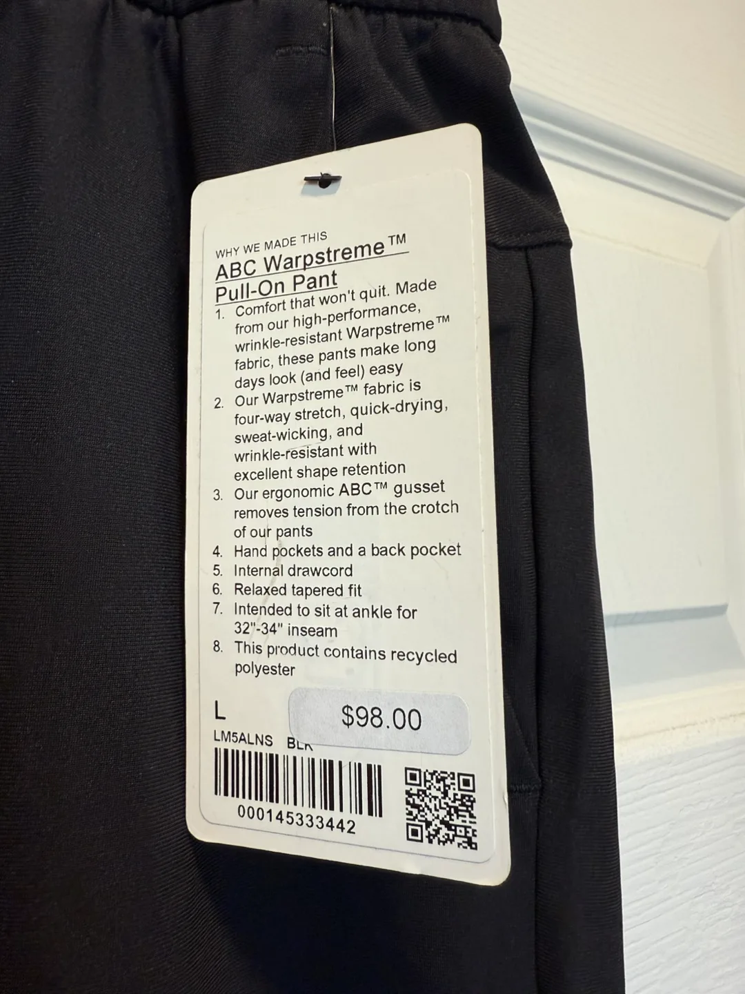 Brand new! Lululemon ABC Warpstreme Pull-On Pant, Size L image indicator(3)