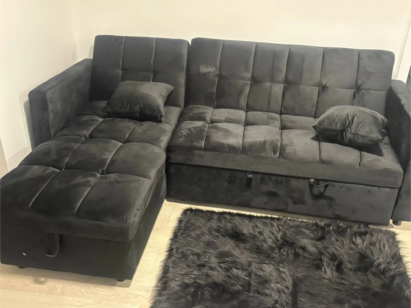 Black Sectional Pull Out Sofa Bed image indicator(5)