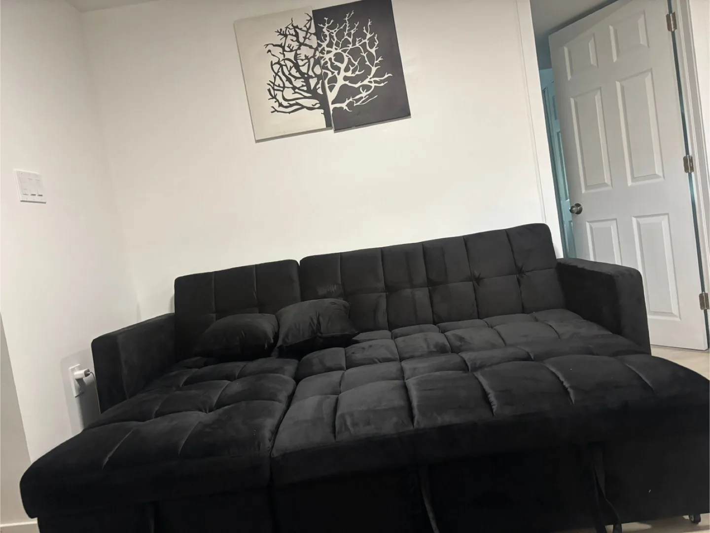 Black Sectional Pull Out Sofa Bed image indicator(4)