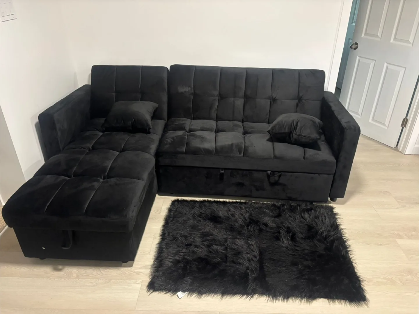 Black Sectional Pull Out Sofa Bed image indicator(7)