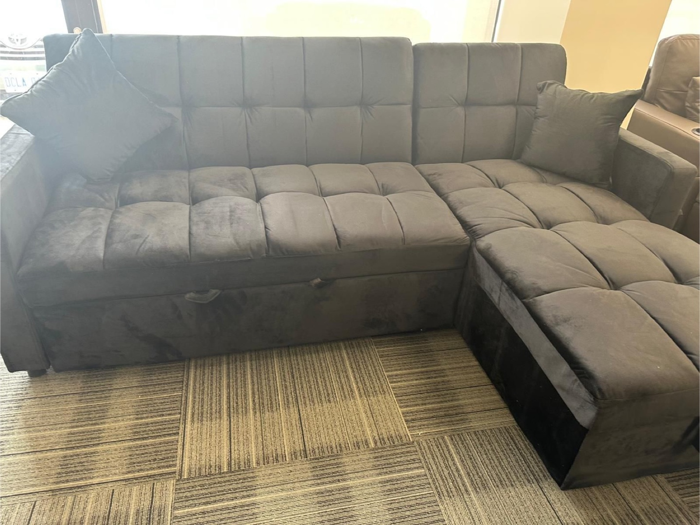 Grey Sectional Sofa Bed with Storage - photo 2