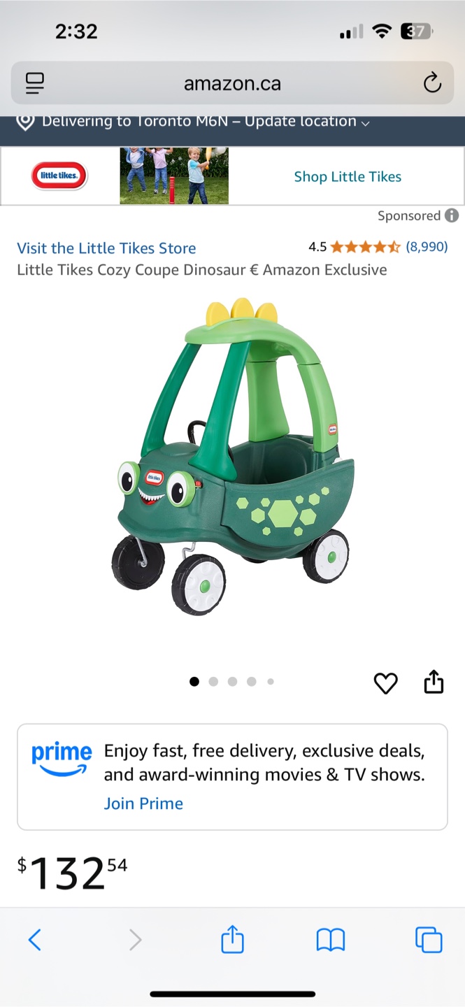 Little Tikes Cozy Coupe Dinosaur Ride-On