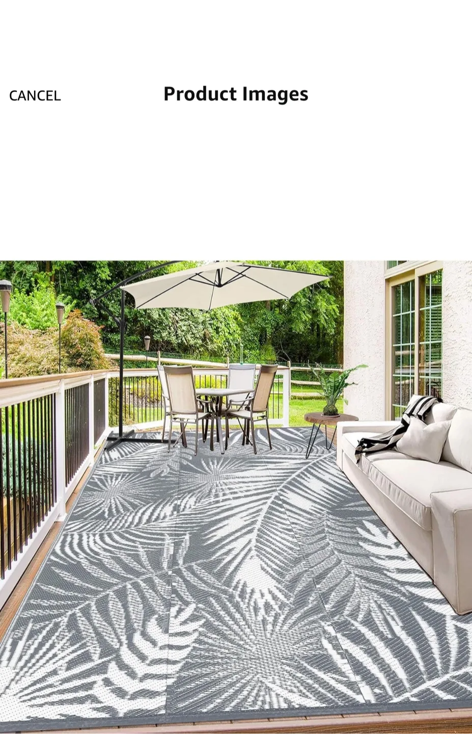 HiiARug Outdoor Reversible Plastic Straw Rug, 9'x12' thumbnail