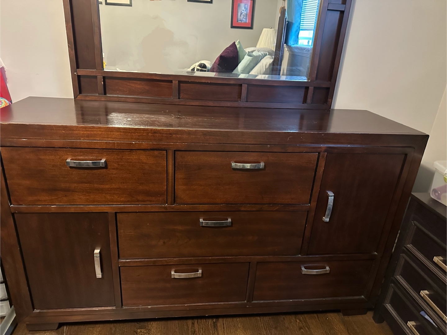 Wooden Dresser with Mirror - photo 2
