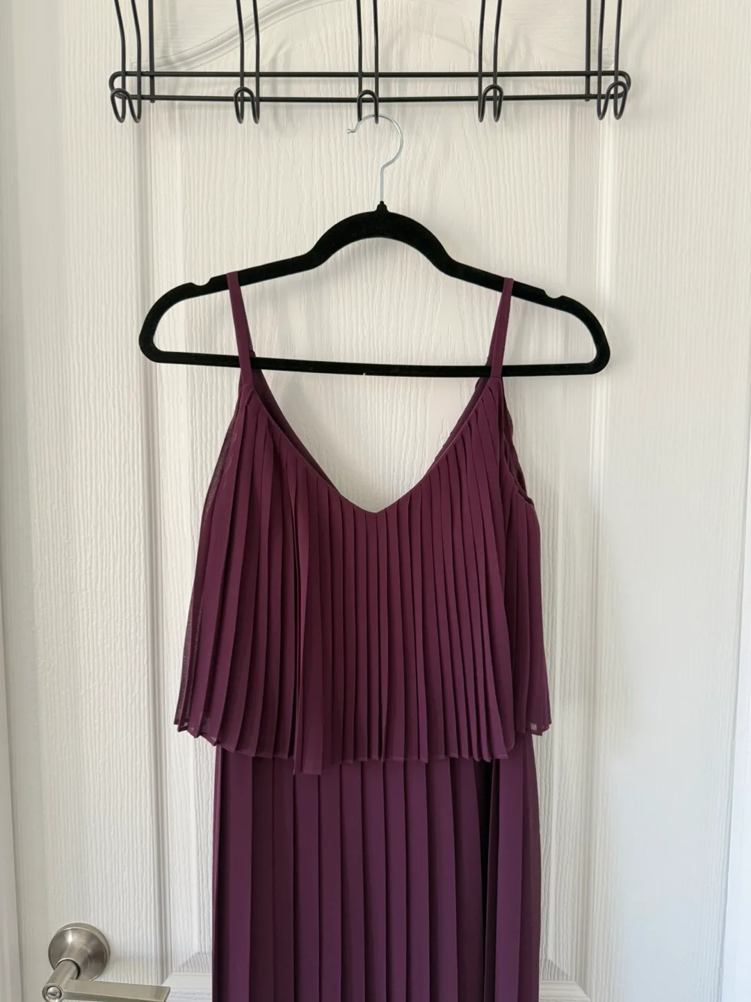 Purple Pleated Long Dress image indicator(2)