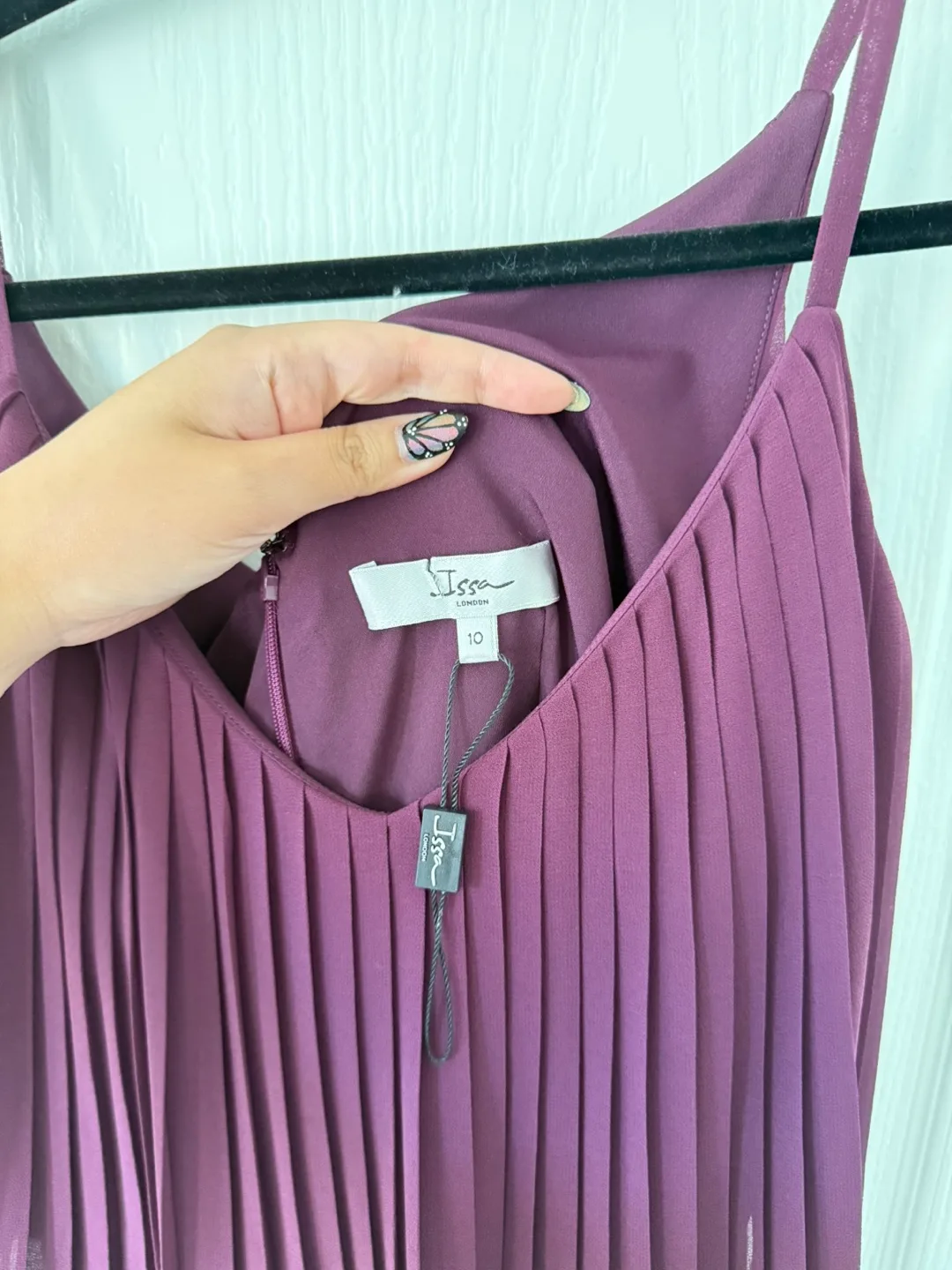 Purple Pleated Long Dress image indicator(4)