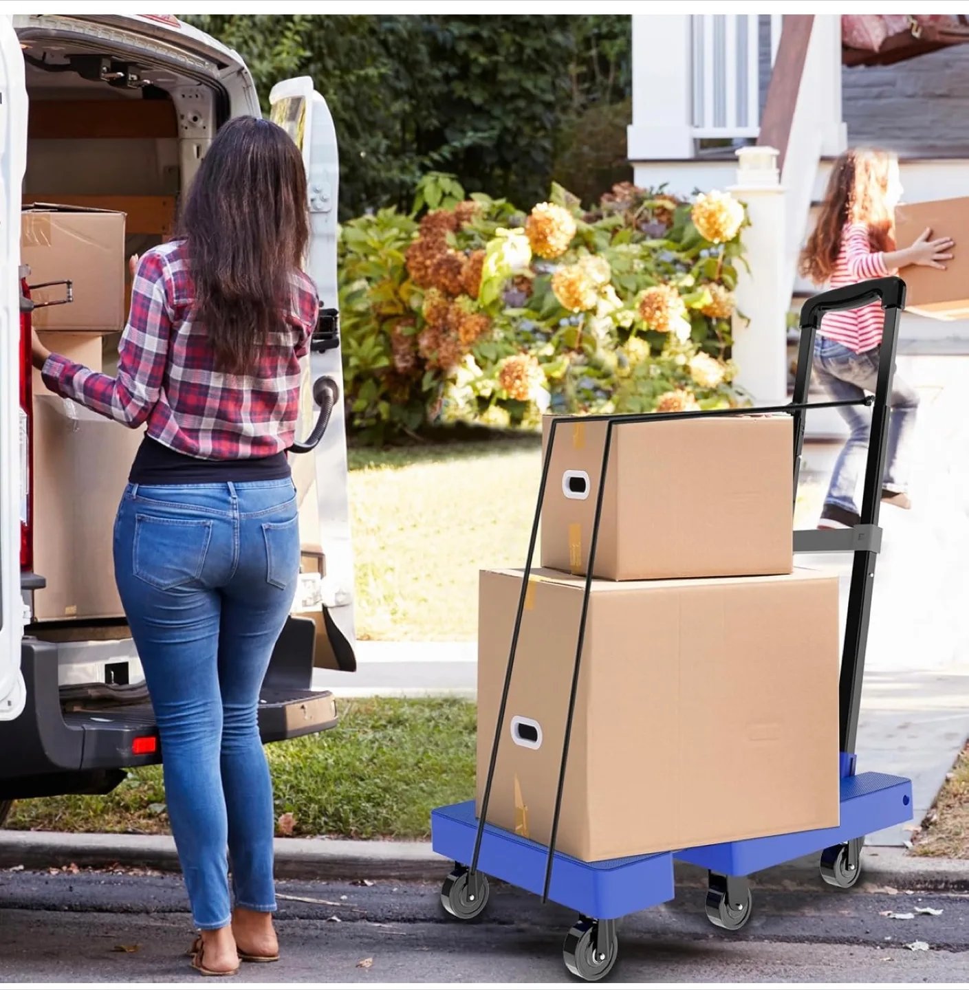 Folding Luggage Cart - Blue thumbnail