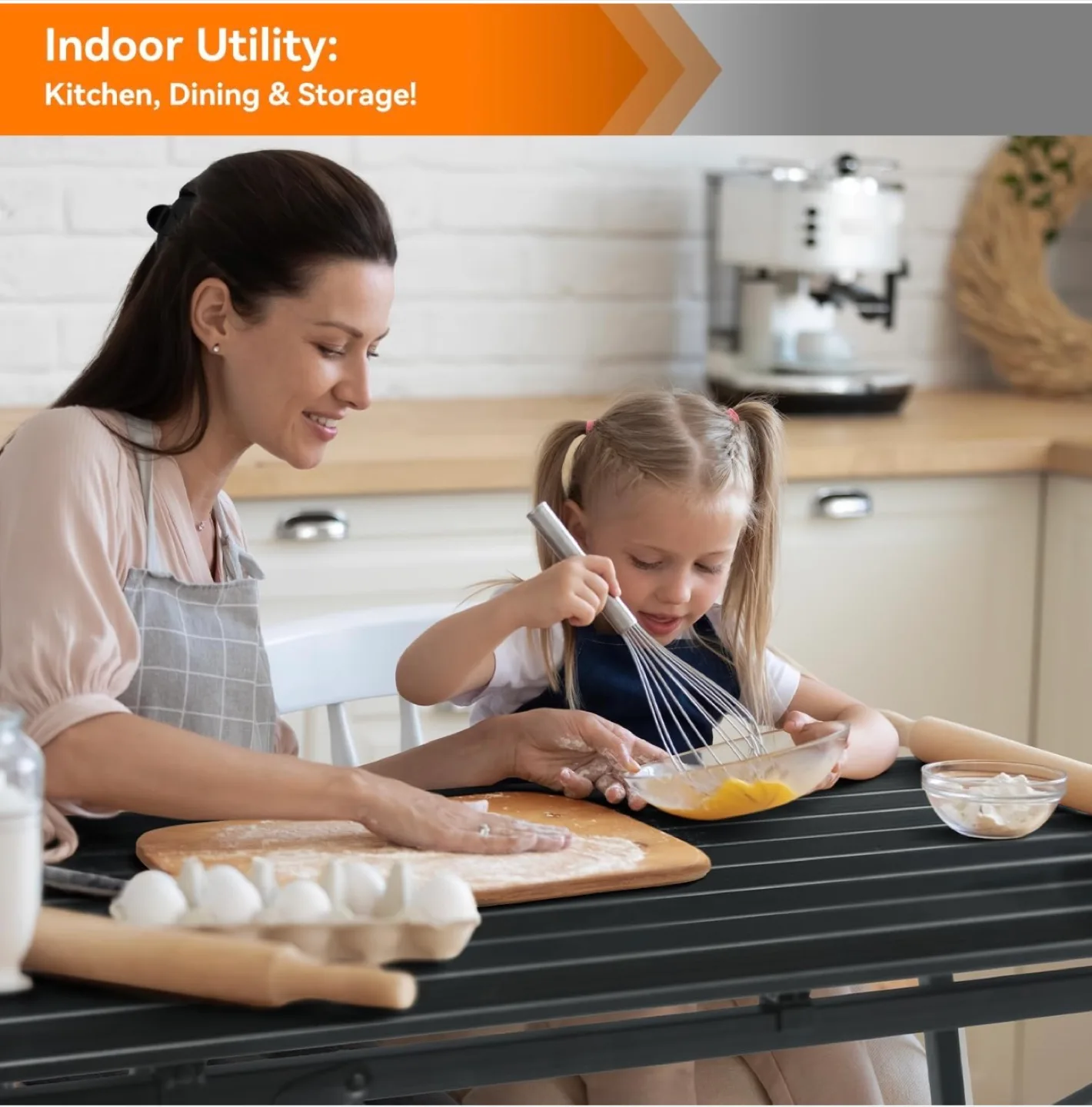 Sportneer Black Adjustable Camping Table image indicator(9)