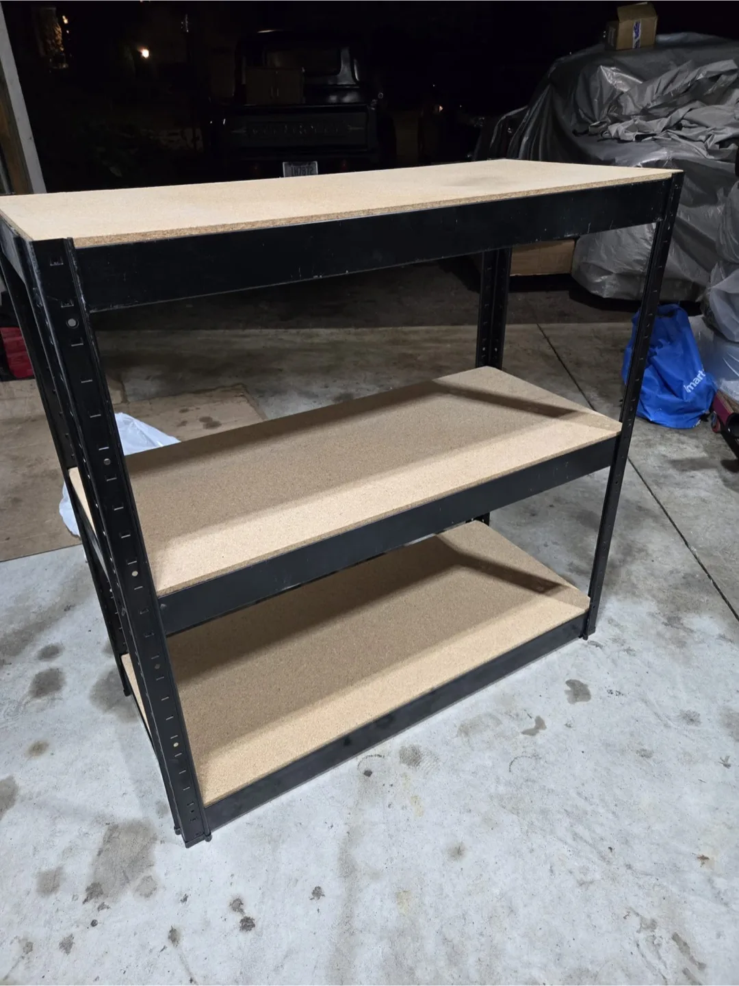 Black Metal & Wood Shelf-3ft thumbnail
