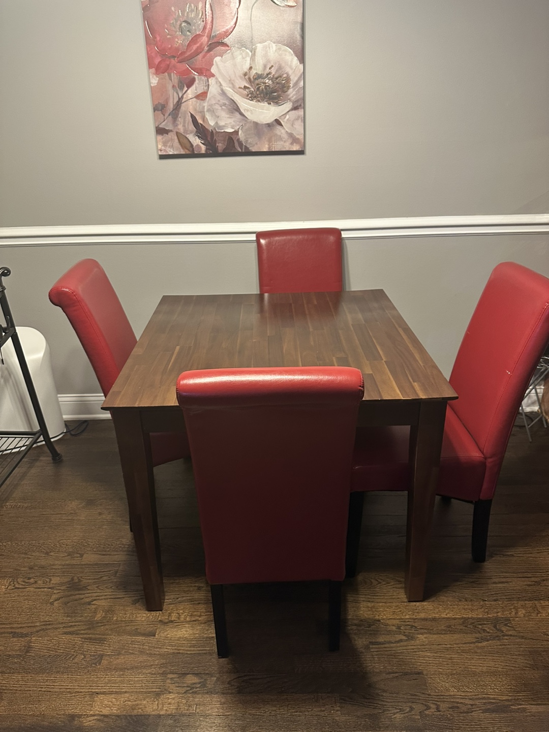 Roundhill Red Leatherette Padded Parson Chairs (Set of 2)