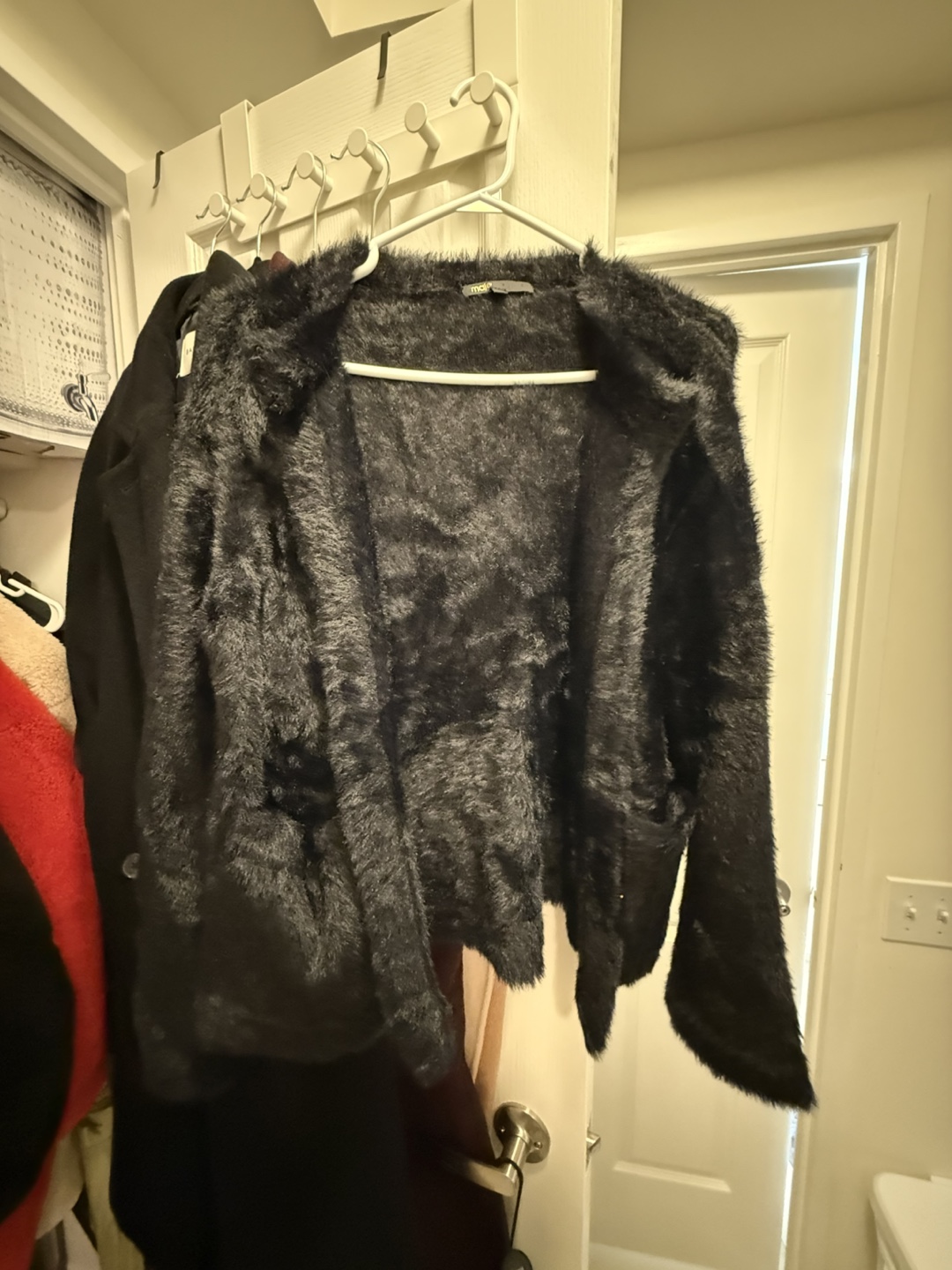 Maje Black Faux Fur Cardigan/Sweater with Bow - photo 5