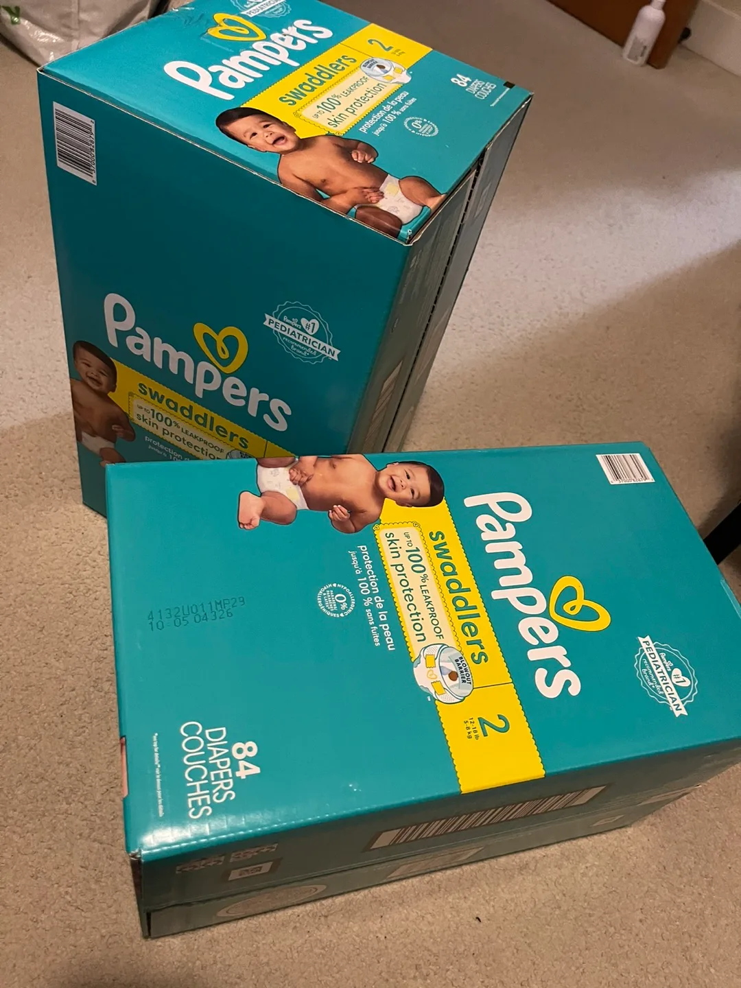 Pampers Swaddlers Baby Diapers - Size 2 - 2 Brand new in Box thumbnail