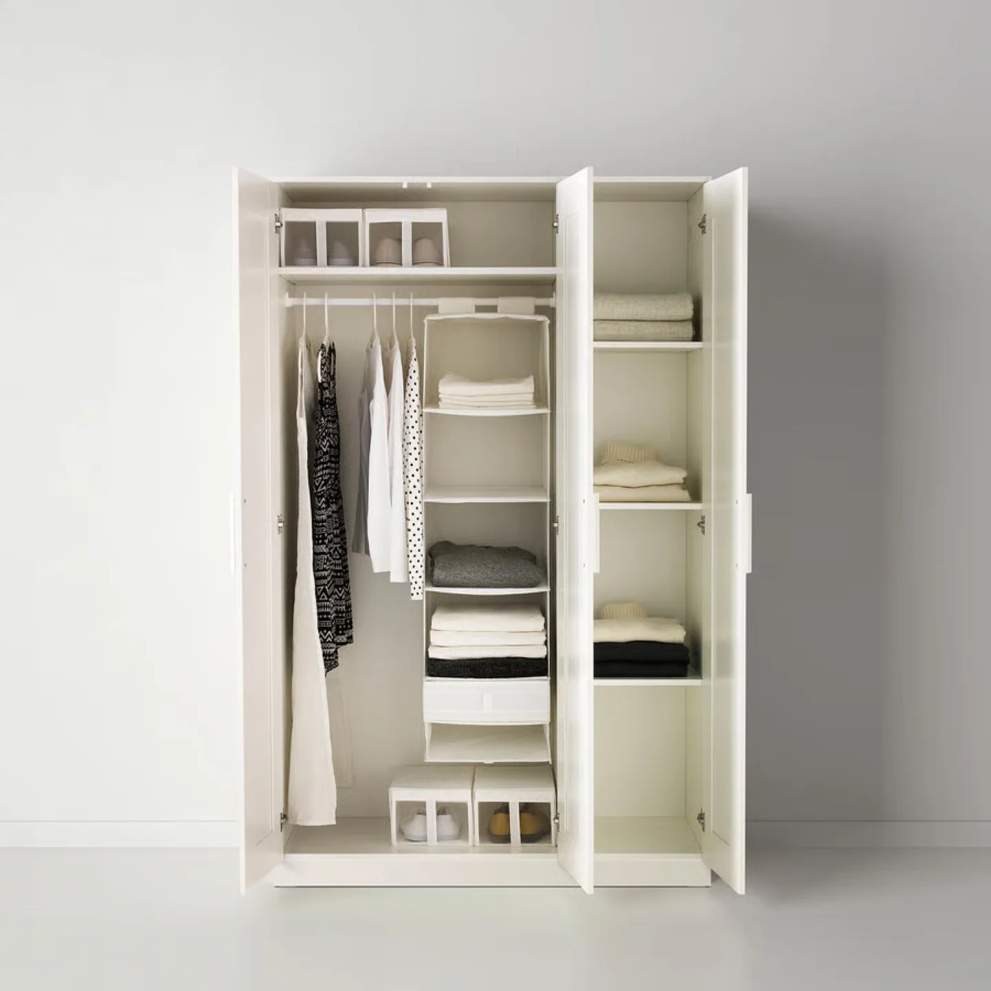 IKEA BRIMNES Wardrobe with Mirror Door - White image indicator(4)