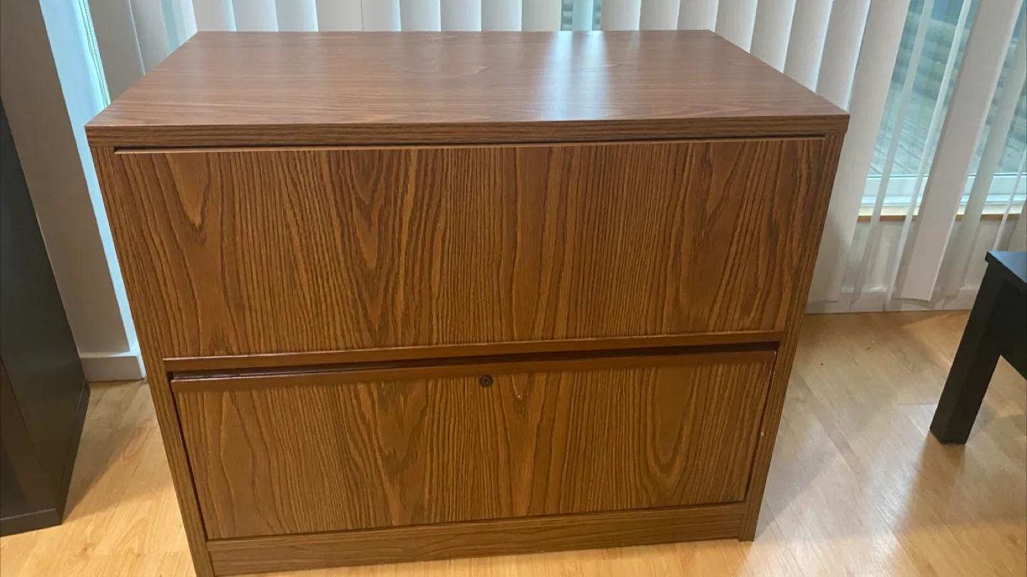 Wood Grain Two-Drawer Filing Cabinet image indicator(4)