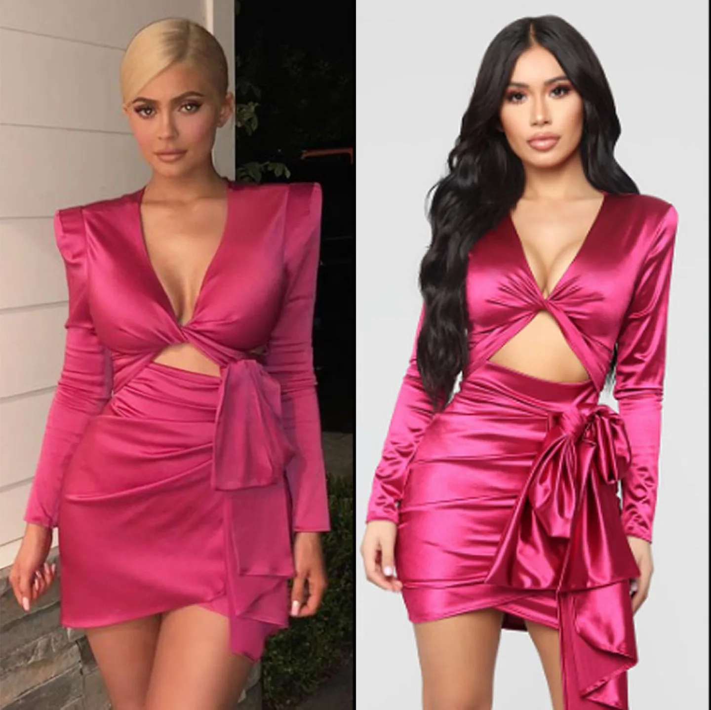 Spring Purple Satin Wrap Mini Dress image indicator(5)