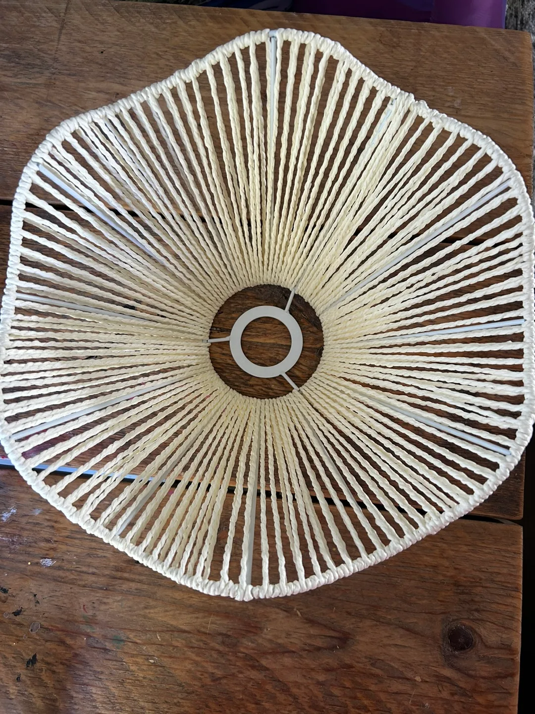 Cream String Lampshade - 30cm diameter thumbnail