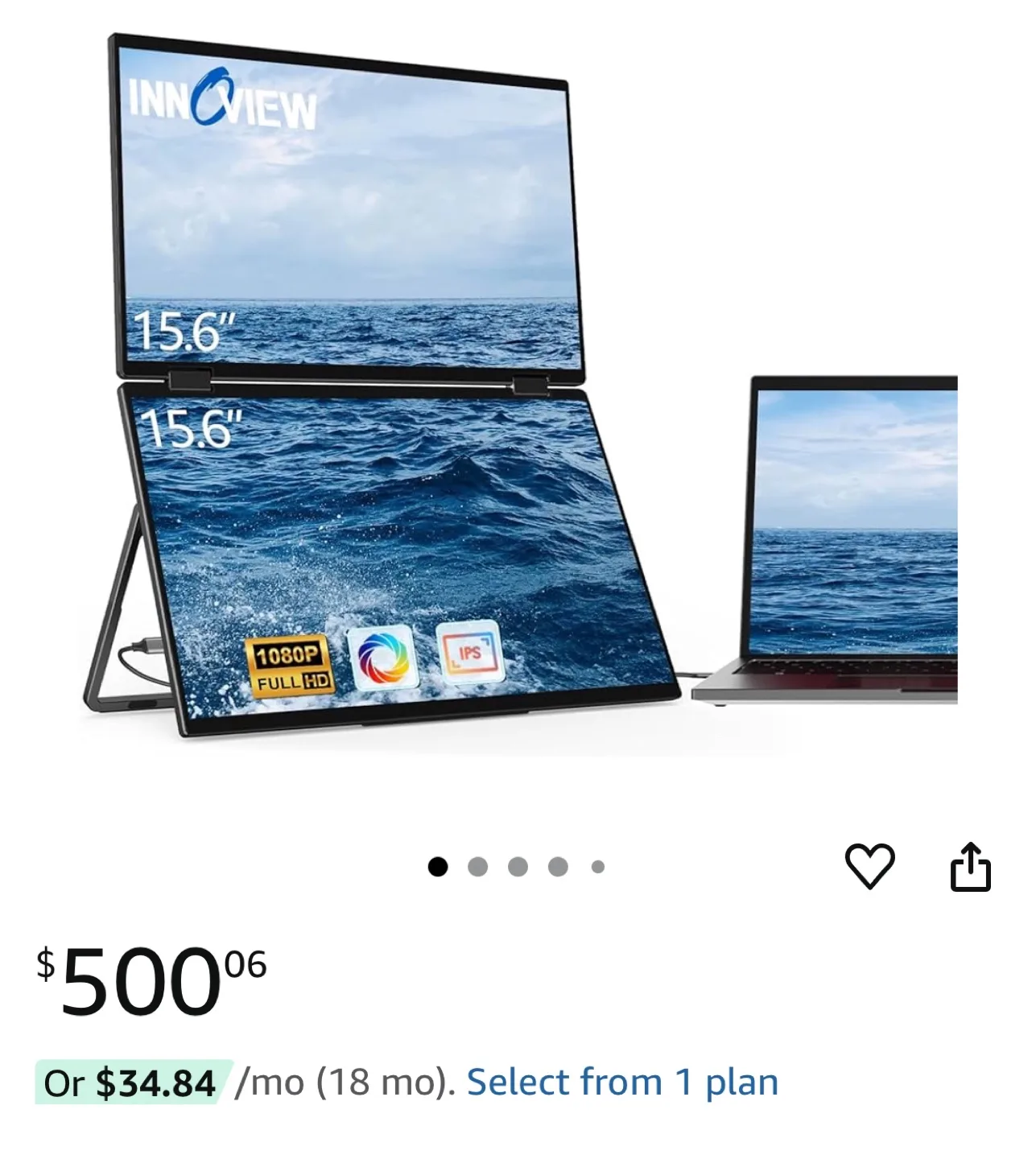 Dual 15.6” Portable Monitor | InnoView Laptop Screen Extender thumbnail