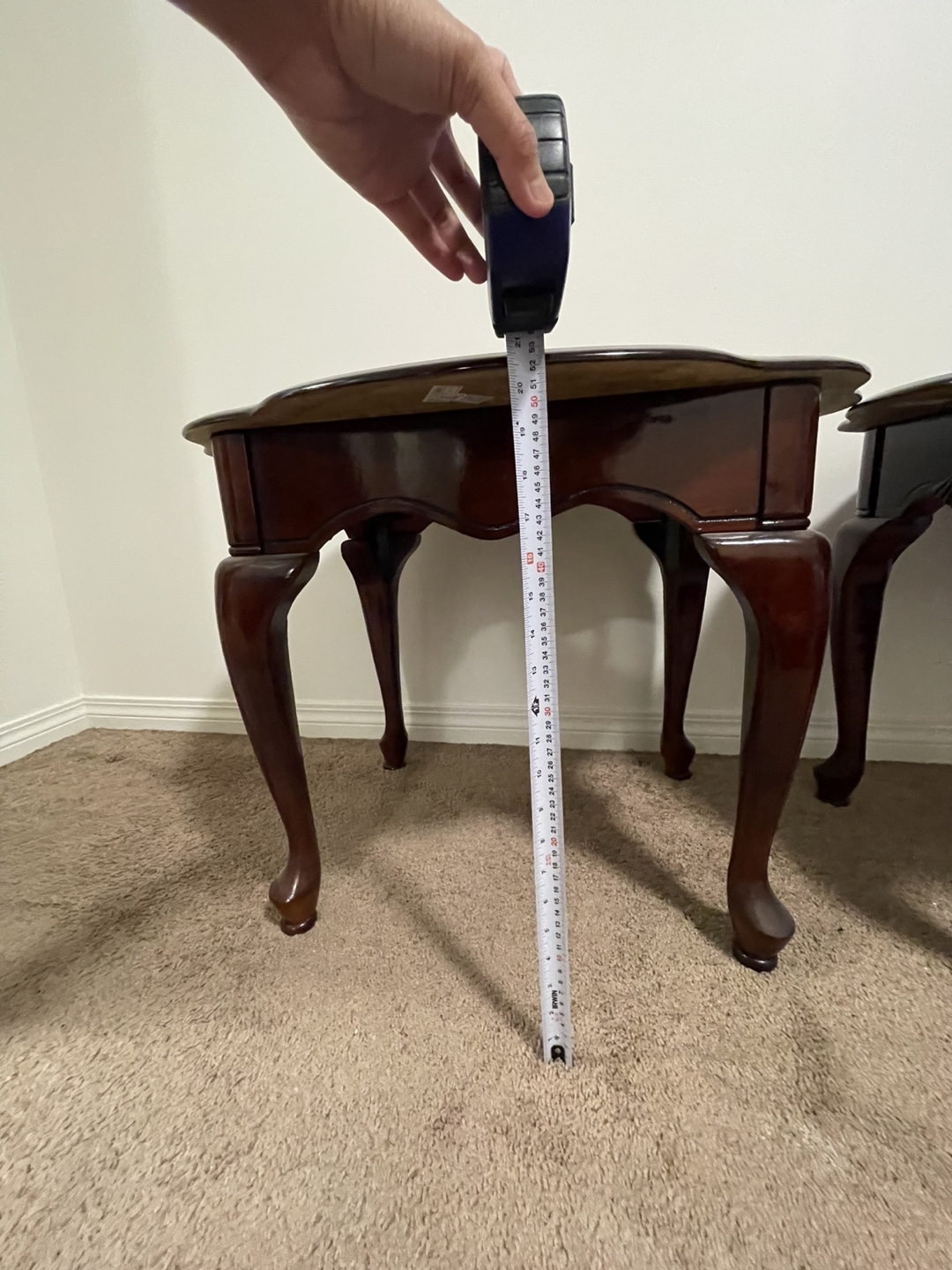 Pair of Dark Wood Accent Tables - 21" Tall - photo 4