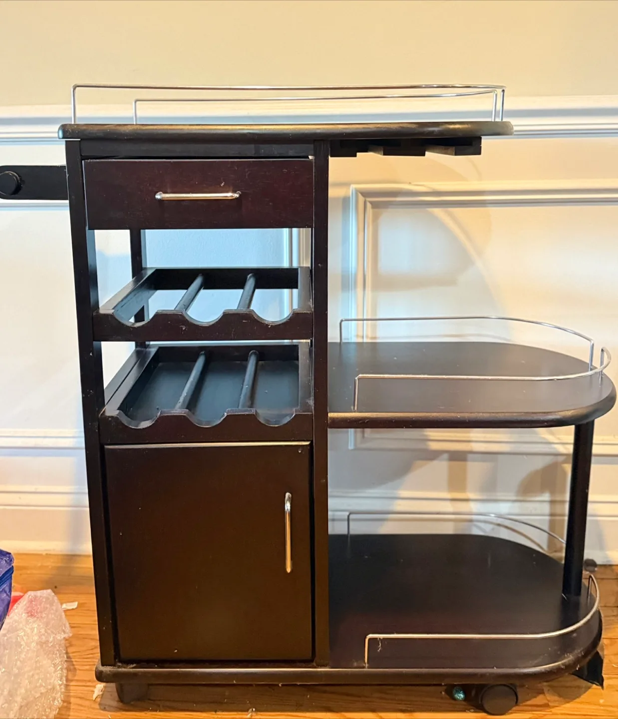 Bar Cart with Wine Rack thumbnail