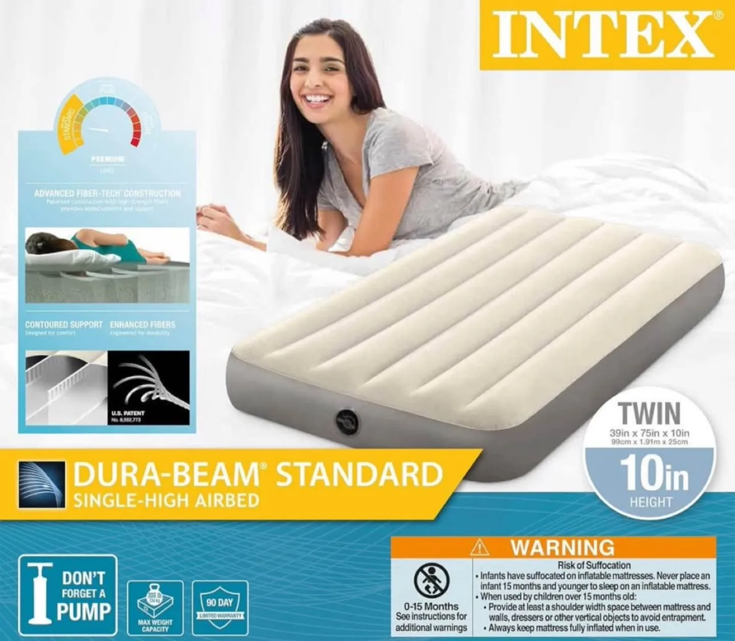 NEW Intex Twin Inflatable Air Mattress image indicator(7)