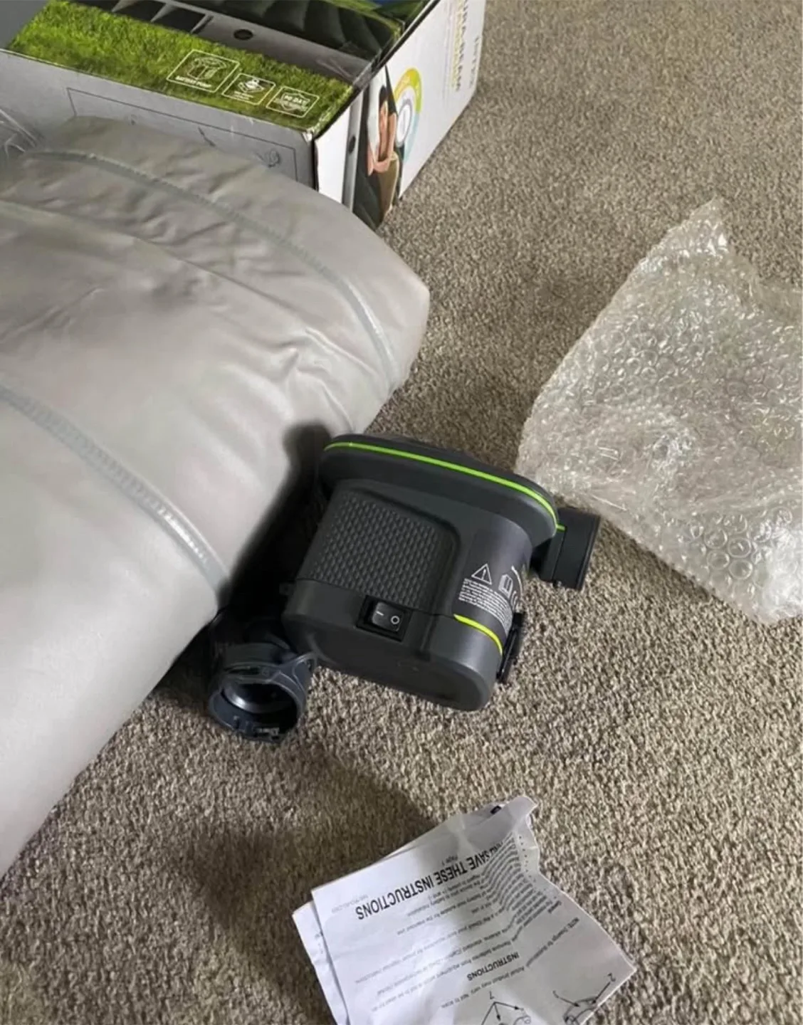 NEW 10” Twin Inflatable Mattress, Battery Pump Included image indicator(7)