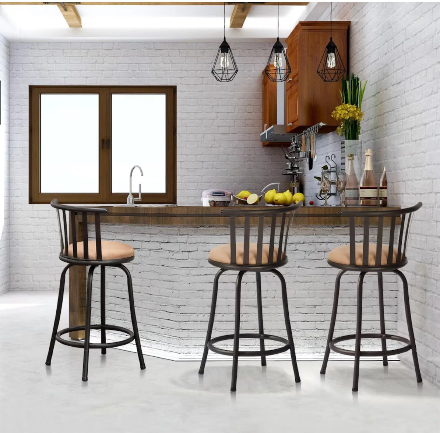 24inch Set of 3 Swivel Counter Stools  #1741-42 thumbnail
