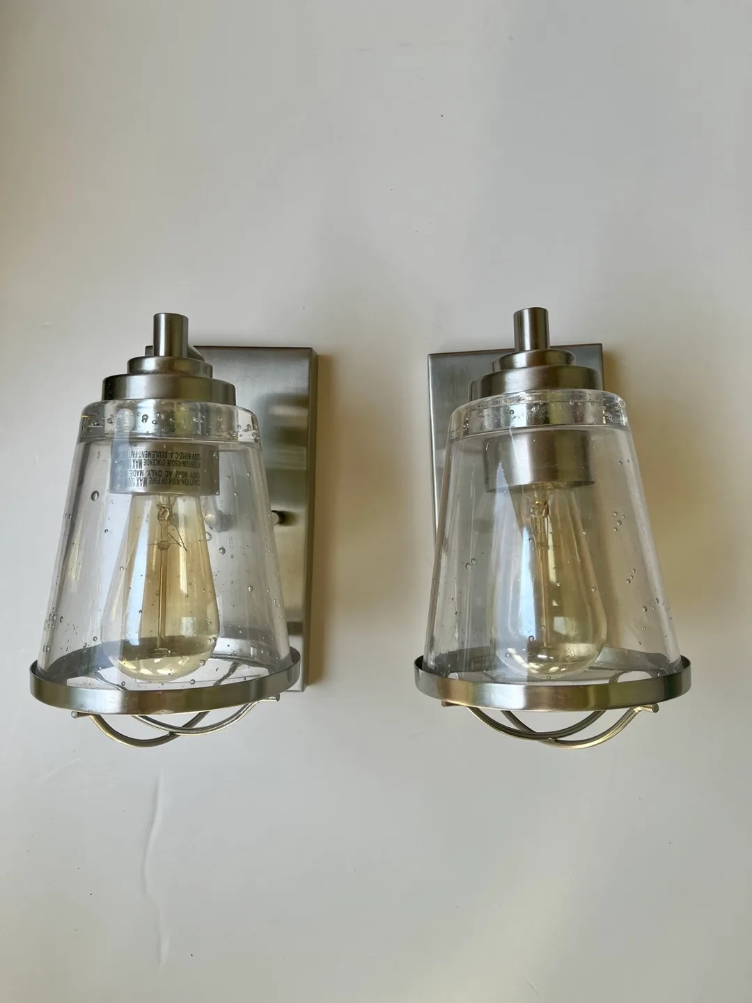 Set of Two Silver Bathroom Vanity Lights thumbnail
